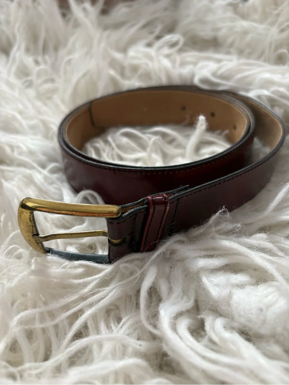 Vintage L’Aiglon Burgundy Full Grain Leather Belt 38/95